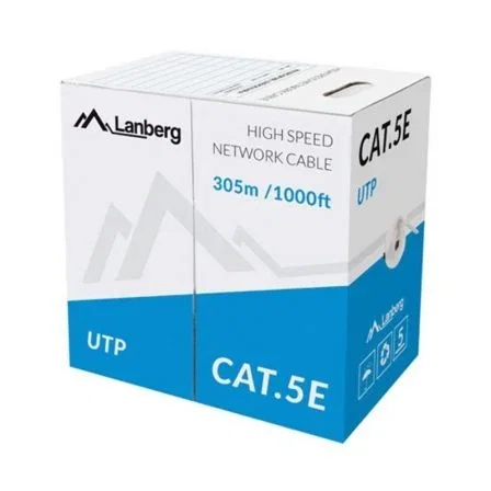 Lanberg Bobina de Cable de Red Cat5e UTP AWG24 305m Gris LCU5-10CC-0305-S
